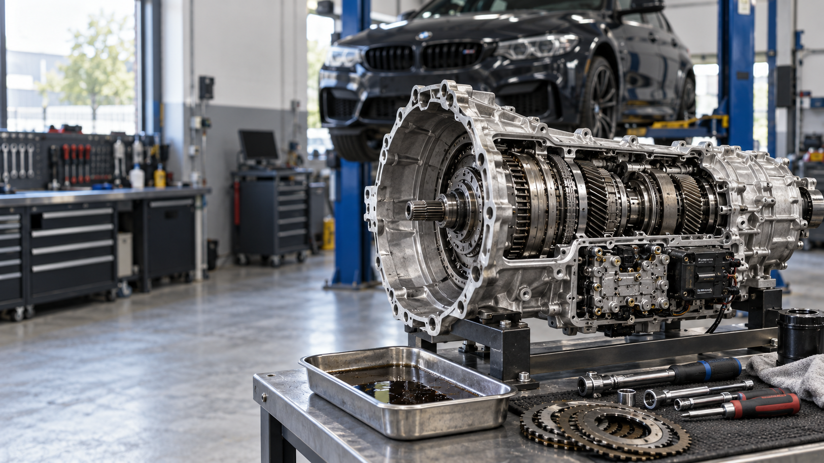 BMW automatic gearbox opened for specialist inspection