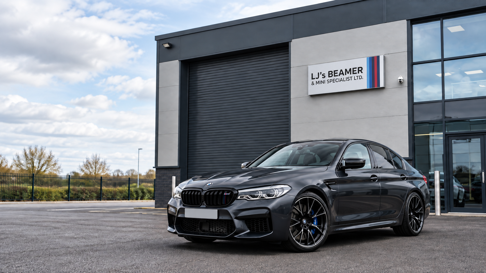 LJ's Beamer Specialist premises with BMW outside